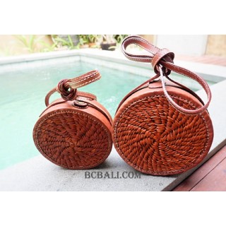 large small circle full leather sling bags sets 